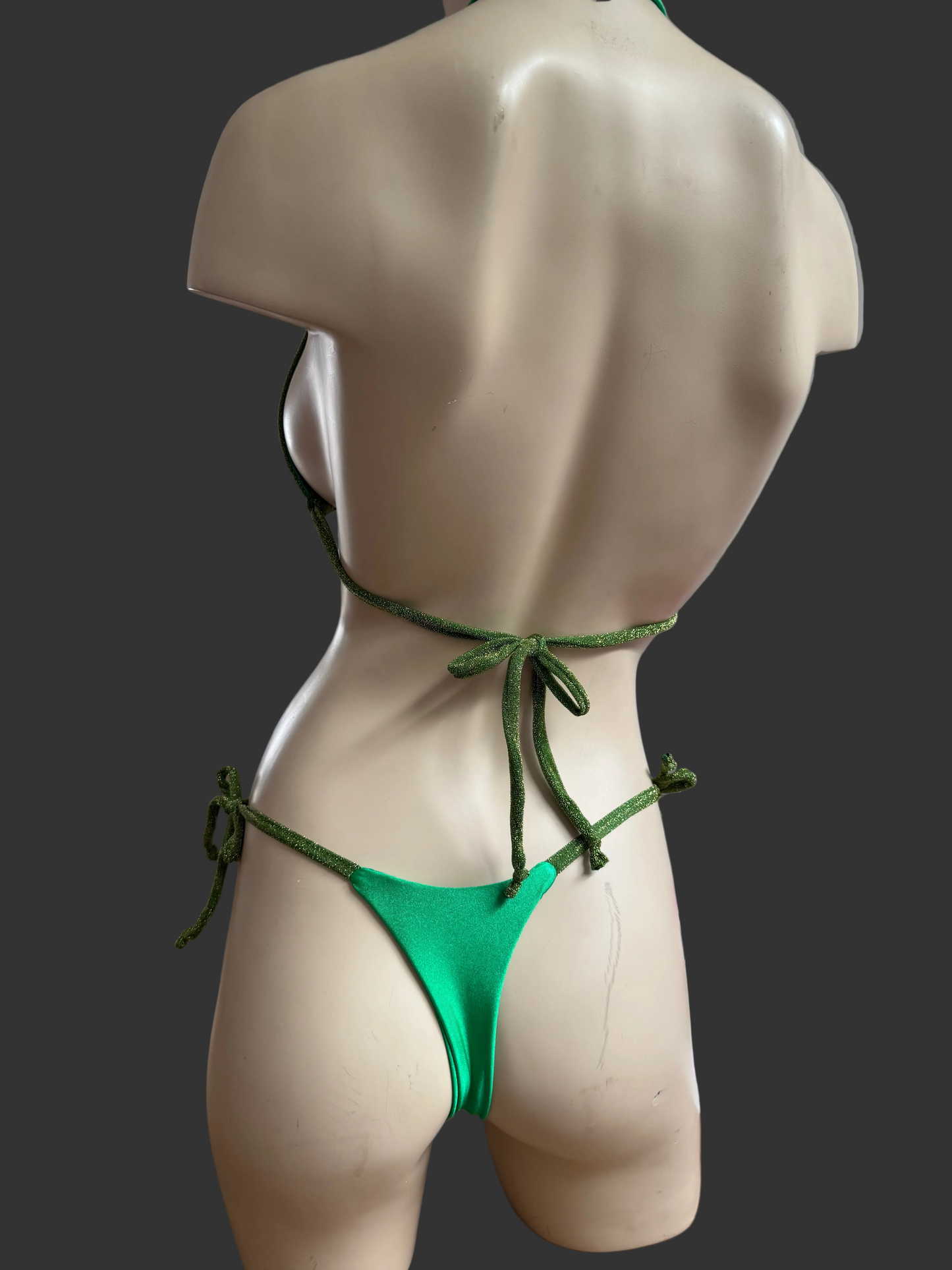 Shimmer Green Triangle Top bikini