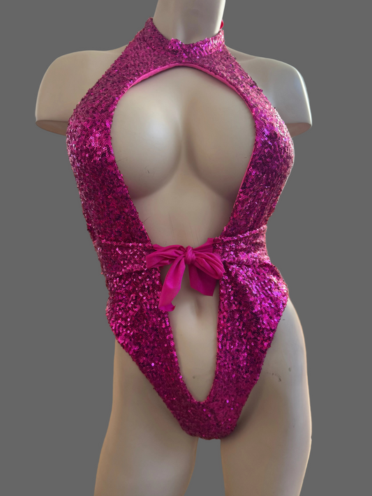 Pink Sequins Basel Onepiece